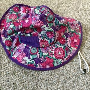 Sundry Kids Floral Hat - Purple and Pink